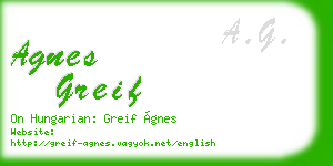 agnes greif business card
